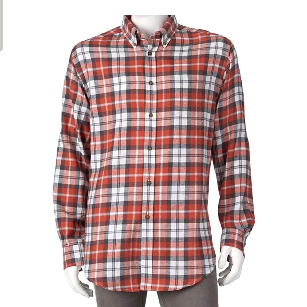 croft and Barrow Orange flannel print shirt size xl